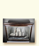 Antique three masted Barque Ship model