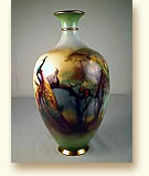 C1900 Royal Worcester handpainted artist signed vase with peacock.