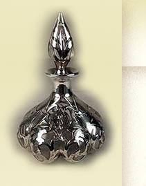 Victorian perfuem bottle with sterling overlay