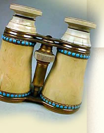 Antique French ivory and turquois opera glasses
