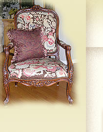 antique French carved walnut and needlepoint chair