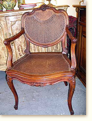 caned walnut dinning chair
