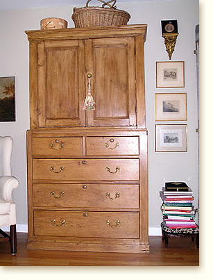 antique English pine cabinet